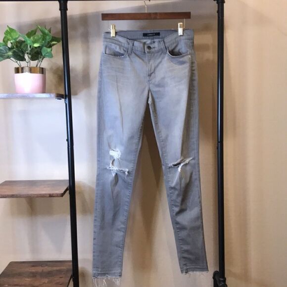 J Brand Super Skinny ”Cliché” Light Gray Denim Jeans - Picture 13 of 16